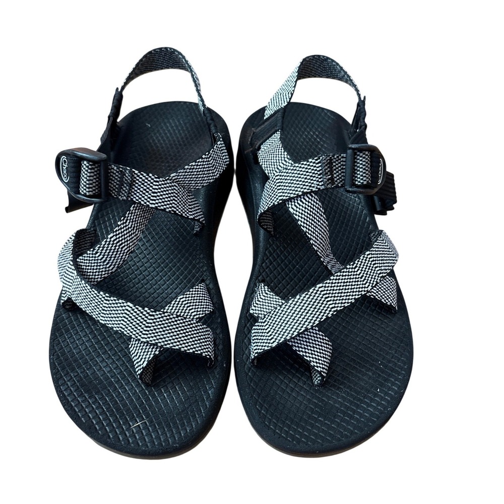 Chaco Z/Cloud 2 Sandals Women Black White Geometric Strappy Hiking SIZE 8
